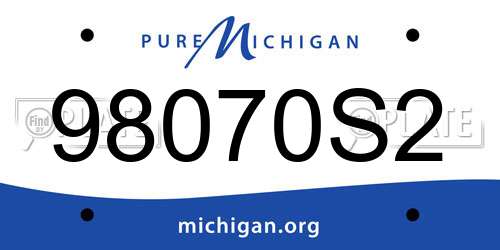 98070S2 Michigan License Plate