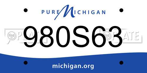 980S63 Michigan License Plate