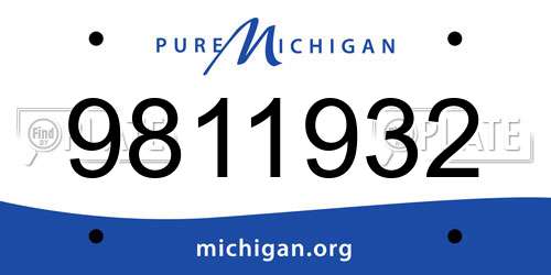 9811932 Michigan License Plate