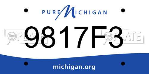 9817F3 Michigan License Plate