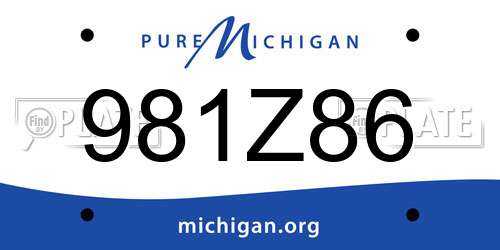 981Z86 Michigan License Plate