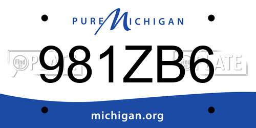 981ZB6 Michigan License Plate