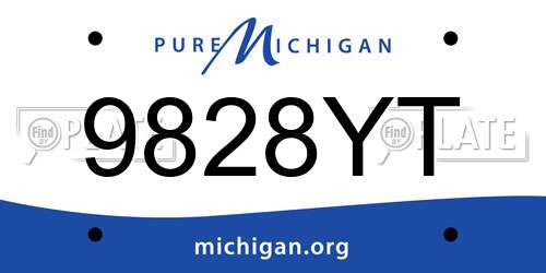 9828YT Michigan License Plate