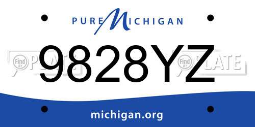 9828YZ Michigan License Plate