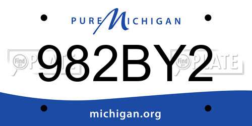 982BY2 Michigan License Plate