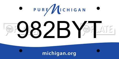 982BYT Michigan License Plate