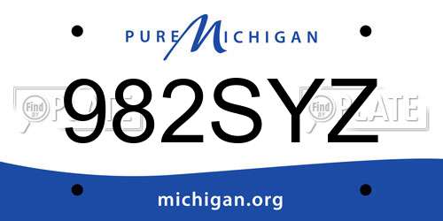 982SYZ Michigan License Plate