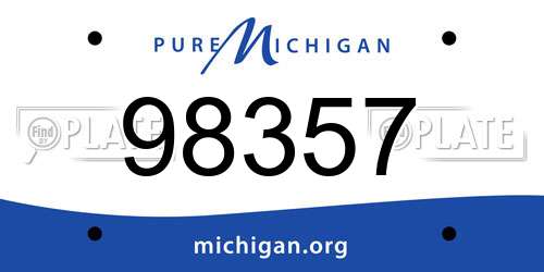 98357 Michigan License Plate