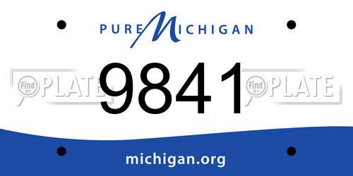 9841 Michigan License Plate