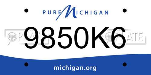 9850K6 Michigan License Plate