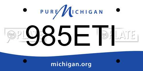 985ETI Michigan License Plate