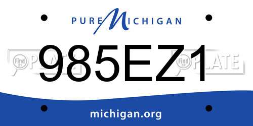 985EZ1 Michigan License Plate