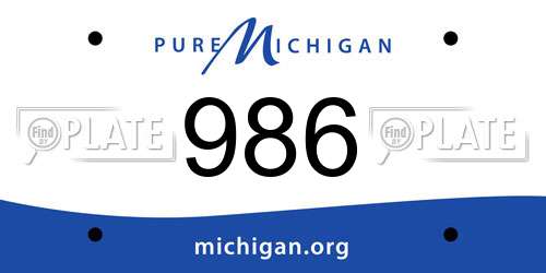 986 Michigan License Plate