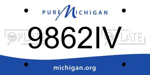 9862IV Michigan License Plate