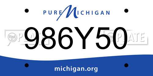 986Y50 Michigan License Plate