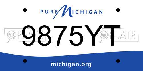 9875YT Michigan License Plate