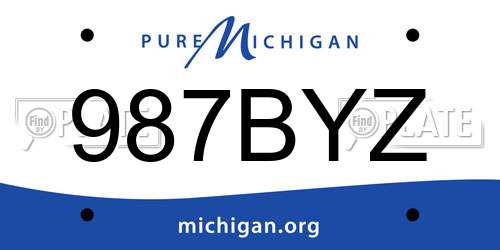 987BYZ Michigan License Plate