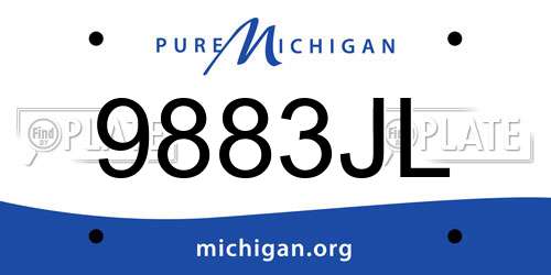 9883JL Michigan License Plate