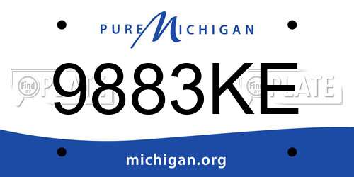 9883KE Michigan License Plate