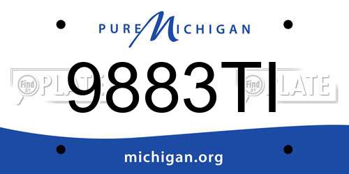 9883TI Michigan License Plate