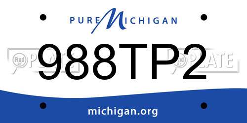 988TP2 Michigan License Plate