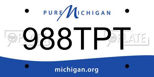 988TPT Michigan License Plate