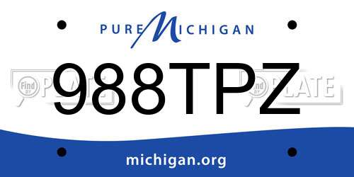 988TPZ Michigan License Plate