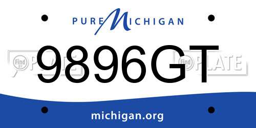 9896GT Michigan License Plate