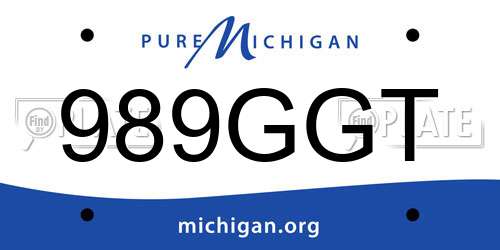 989GGT Michigan License Plate