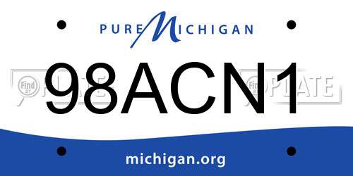 98ACN1 Michigan License Plate