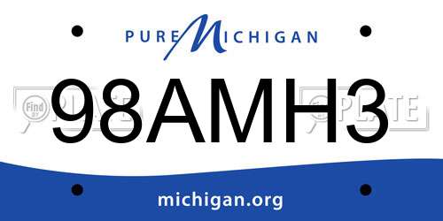 98AMH3 Michigan License Plate