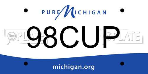 98CUP Michigan License Plate