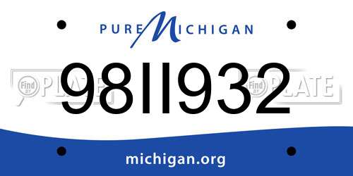 98II932 Michigan License Plate