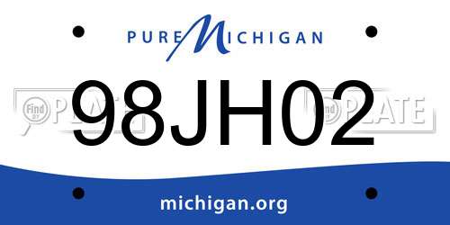 98JH02 Michigan License Plate