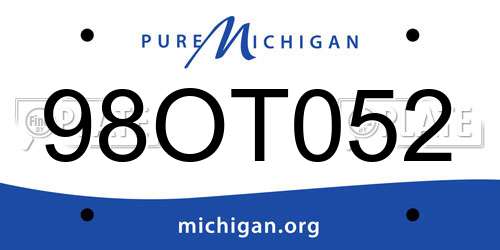 98OT052 Michigan License Plate