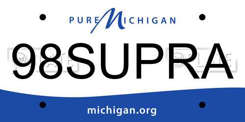 98SUPRA Michigan License Plate