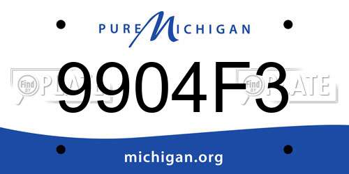 9904F3 Michigan License Plate