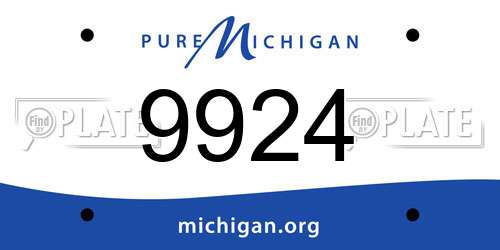 9924 Michigan License Plate