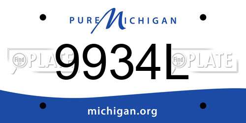 9934L Michigan License Plate