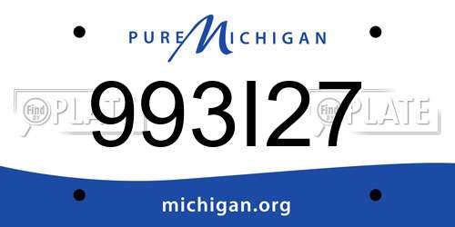 993I27 Michigan License Plate