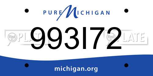 993I72 Michigan License Plate