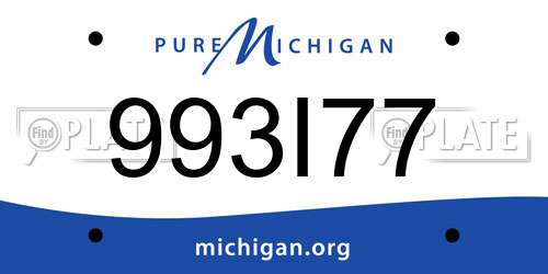 993I77 Michigan License Plate