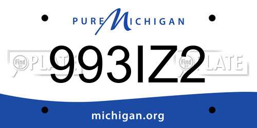 993IZ2 Michigan License Plate
