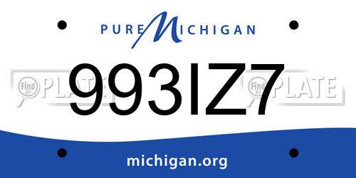 993IZ7 Michigan License Plate