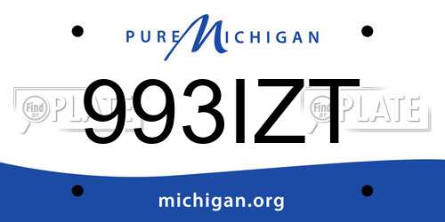 993IZT Michigan License Plate