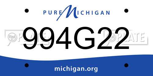 994G22 Michigan License Plate