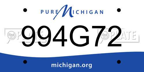 994G72 Michigan License Plate