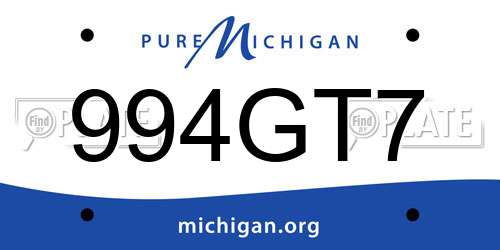994GT7 Michigan License Plate