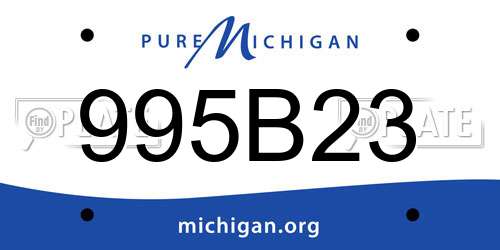 995B23 Michigan License Plate