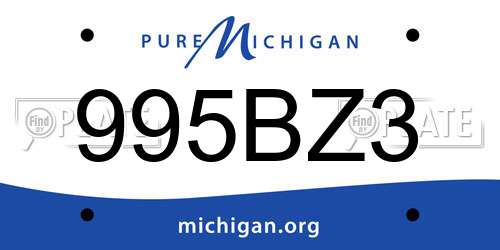 995BZ3 Michigan License Plate